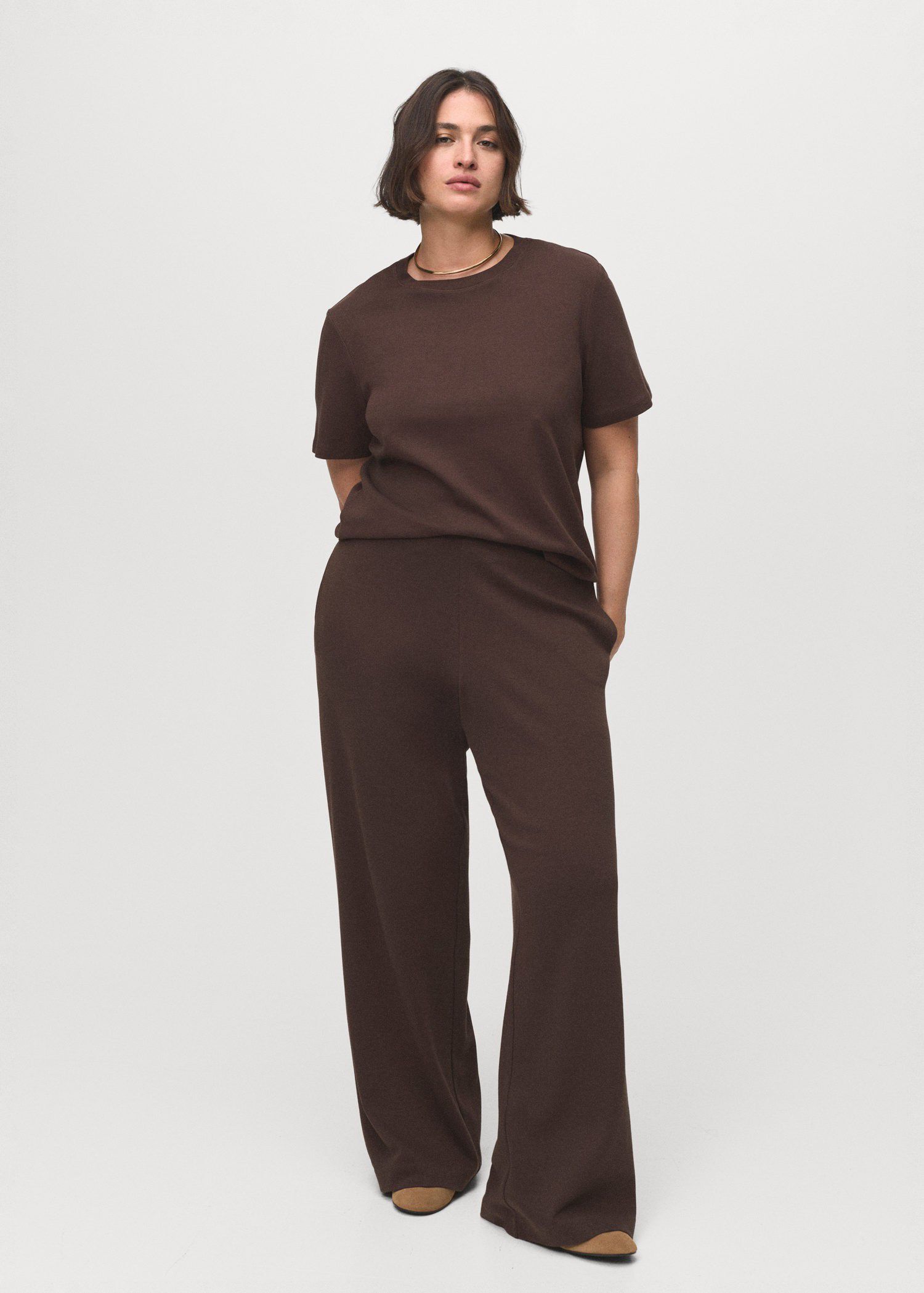 Straight-fit cotton trousers