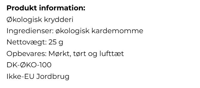 Kardemomme, hel