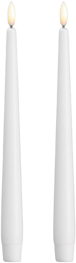 Moods & More - LED taper candle, Silk, Slim, Classic white,