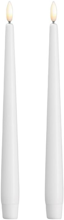 Moods & More - LED taper candle, Silk, Slim, Classic white,