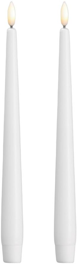 Moods & More - LED taper candle, Silk, Slim, Classic white,