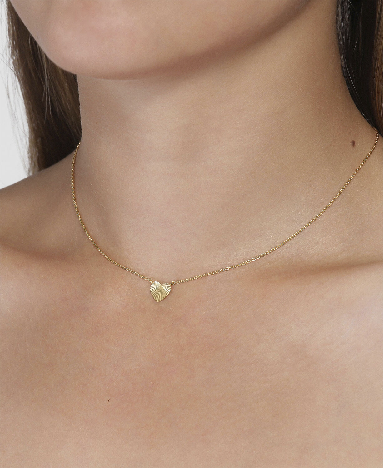 Reflection Heart necklace, gold-plated sterling silver