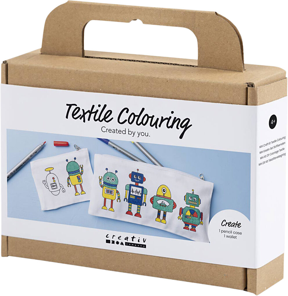 Mini DIY Kit Tekstilfarvel&aelig;gning, Robot