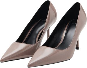 Patent leather pointed-toe court sh
