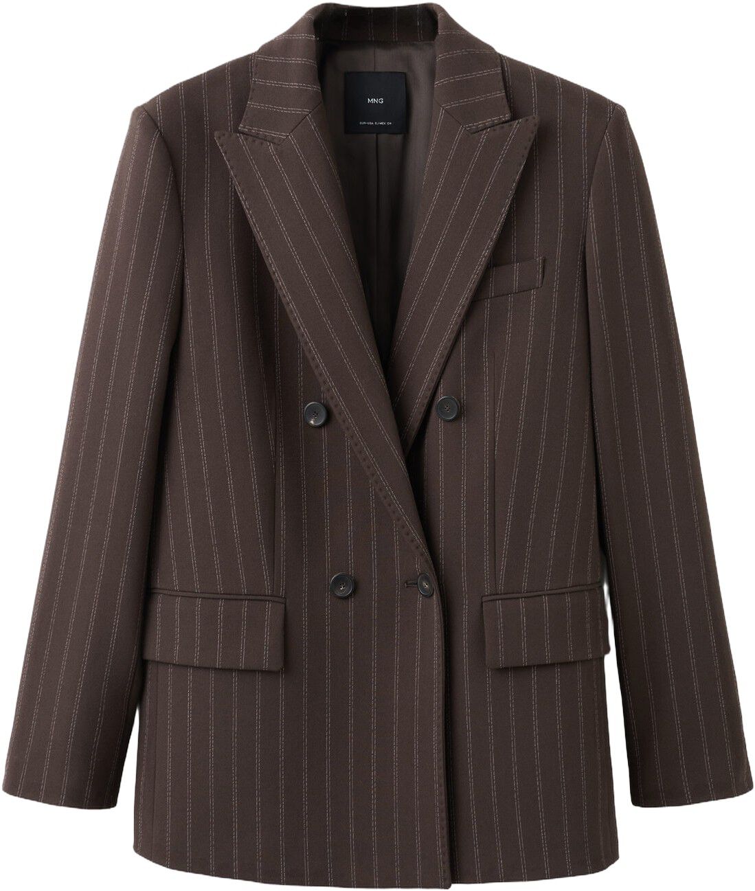 Double-breasted pinstripe suit jack