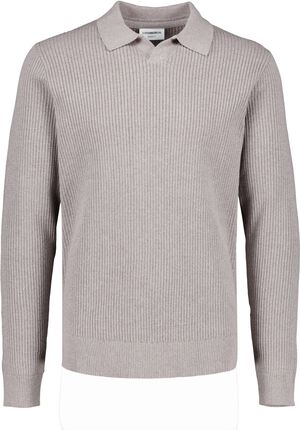 Ribbed L/S v-neck polo