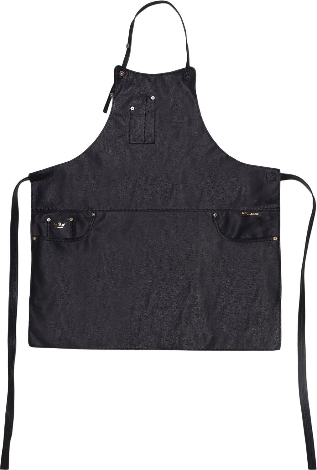 Five Pockets Apron, Slim Fit, Full Grain Leather Black