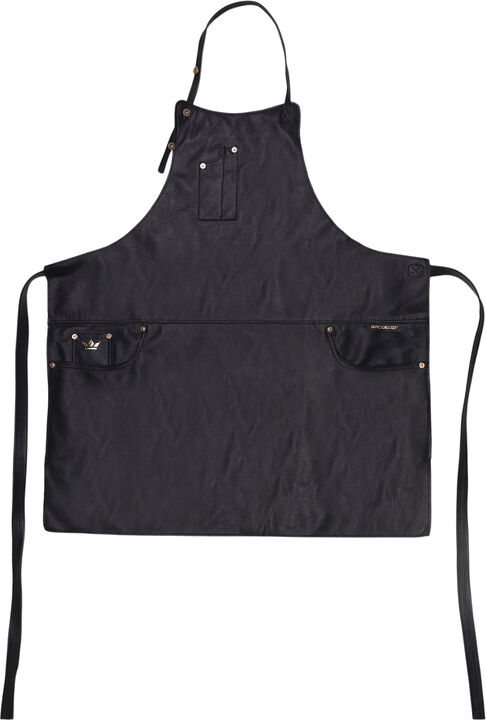 Five Pockets Apron, Slim Fit, Full Grain Leather Black