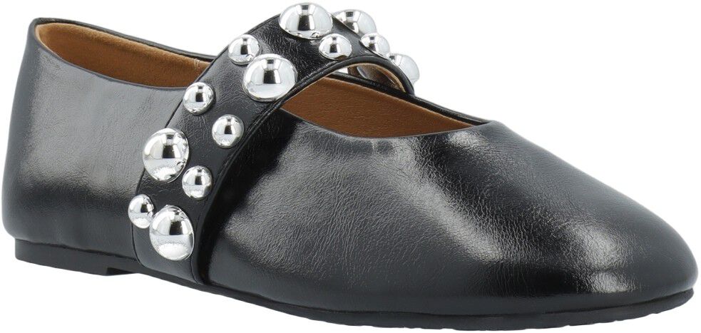 BIALUNA Studded Ballet Flat Faux Leather