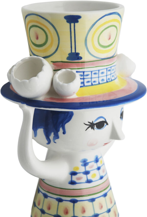 Lady with hat Vase H20. 5 cm bl&aring;