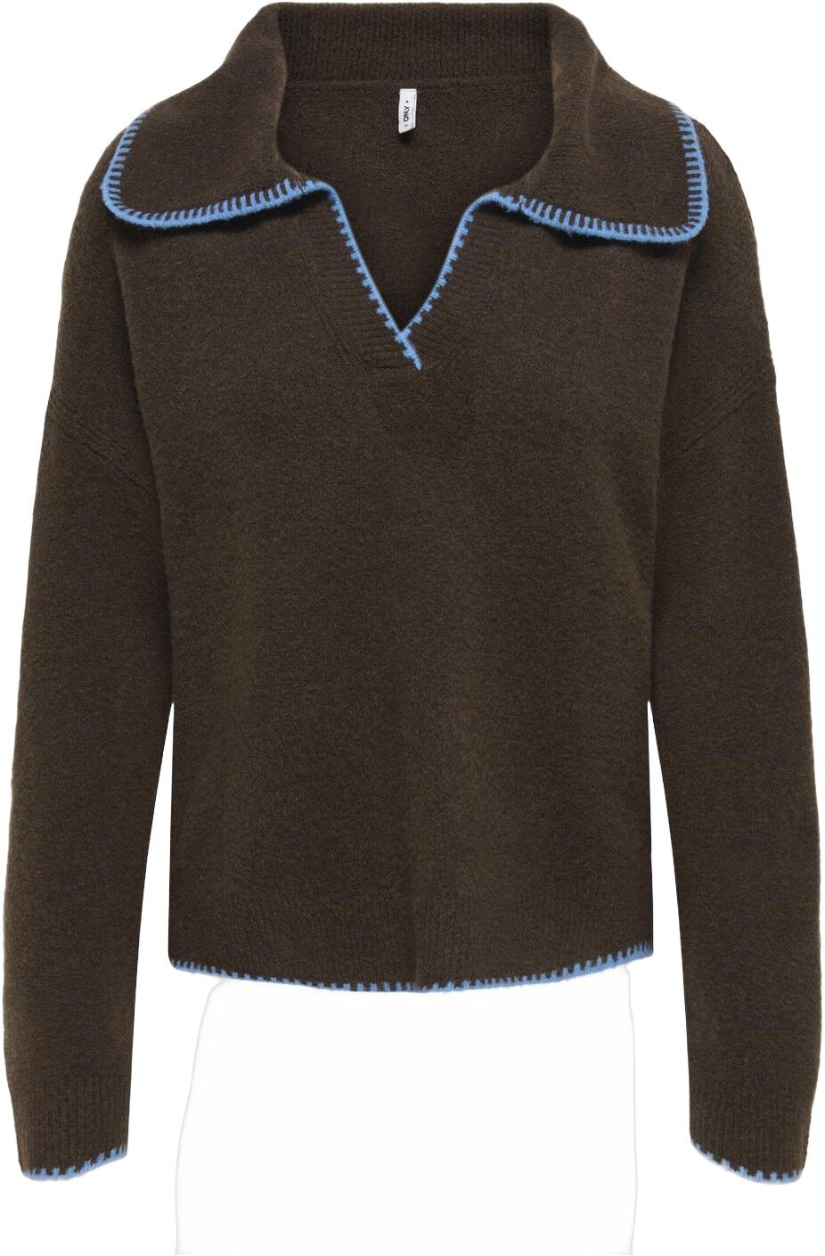 Onlvibe Ls V-Neck Stitch Contrast Ex Knt