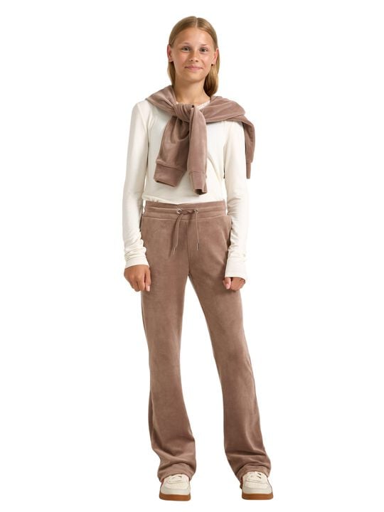 Soft jersey trousers in velour with
