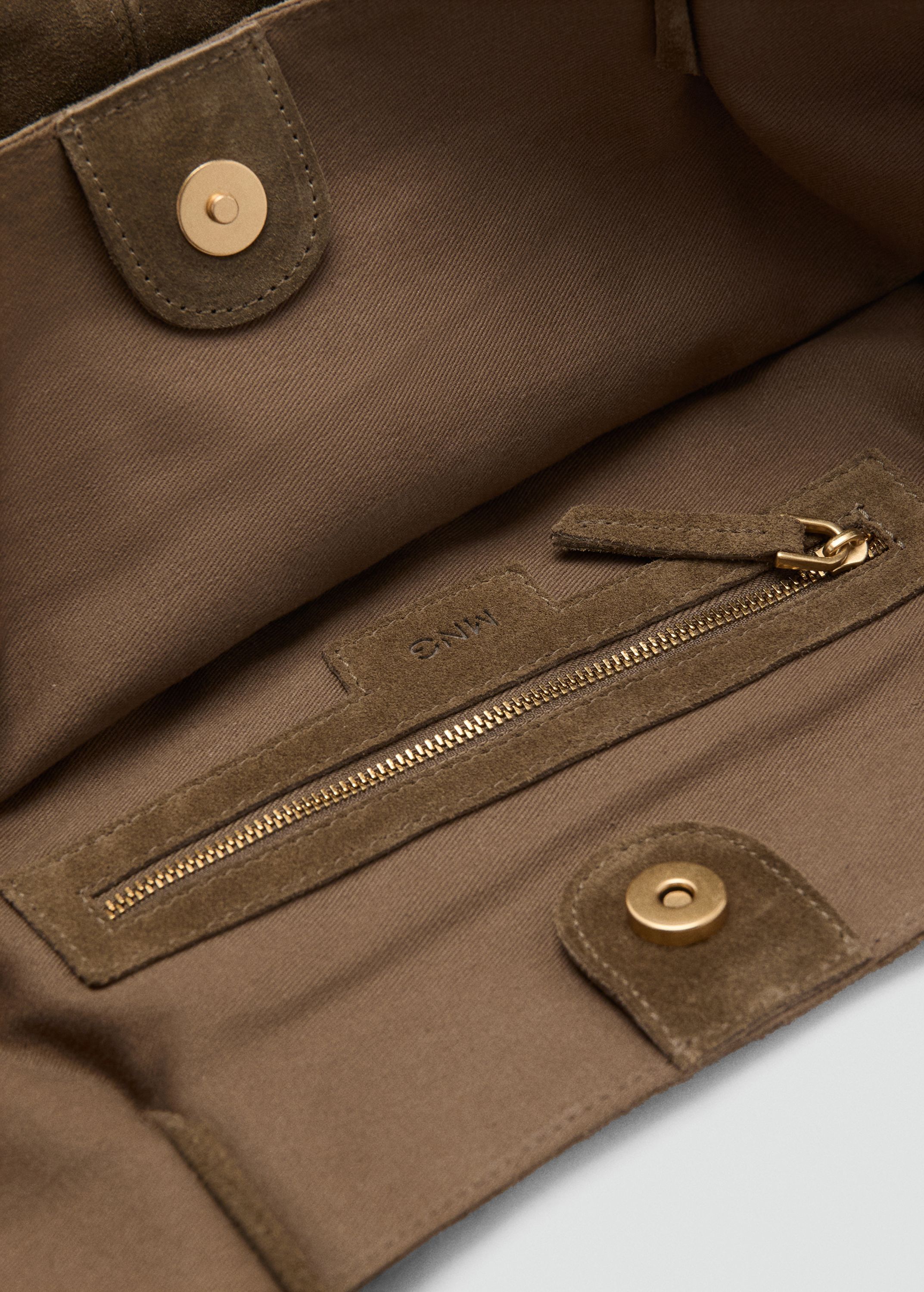 Suede leather shopper bag