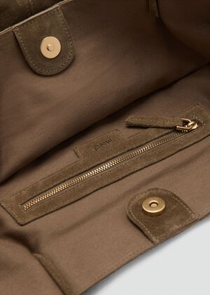 Suede leather shopper bag