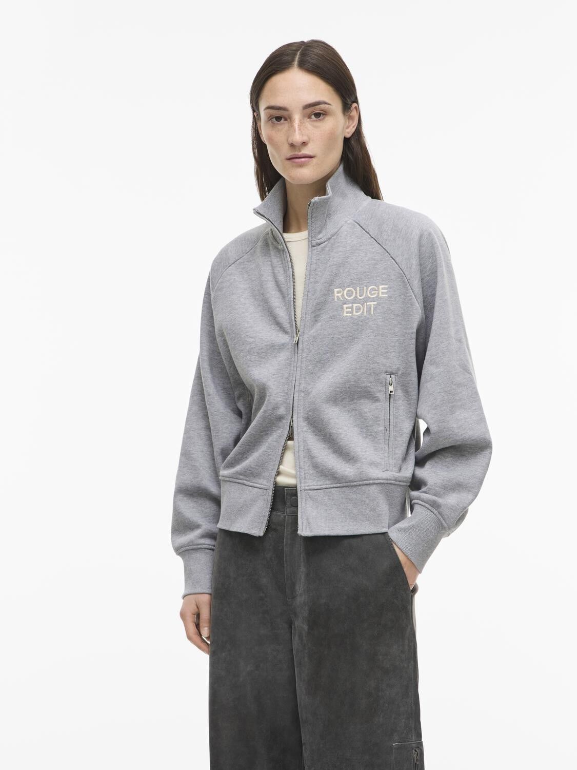 ROUYORK L/S HIGH NECK ZIPPER SWEAT