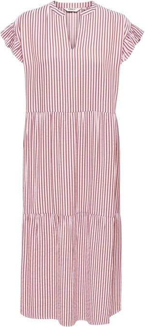 ONLBARI SL FRIL VNECK MIDI DRESS CS