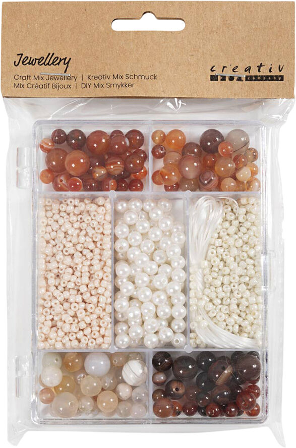 DIY Mix Smykker, Agater, str. 2,6-10 mm, hulstr. 0,8-1,8 mm,