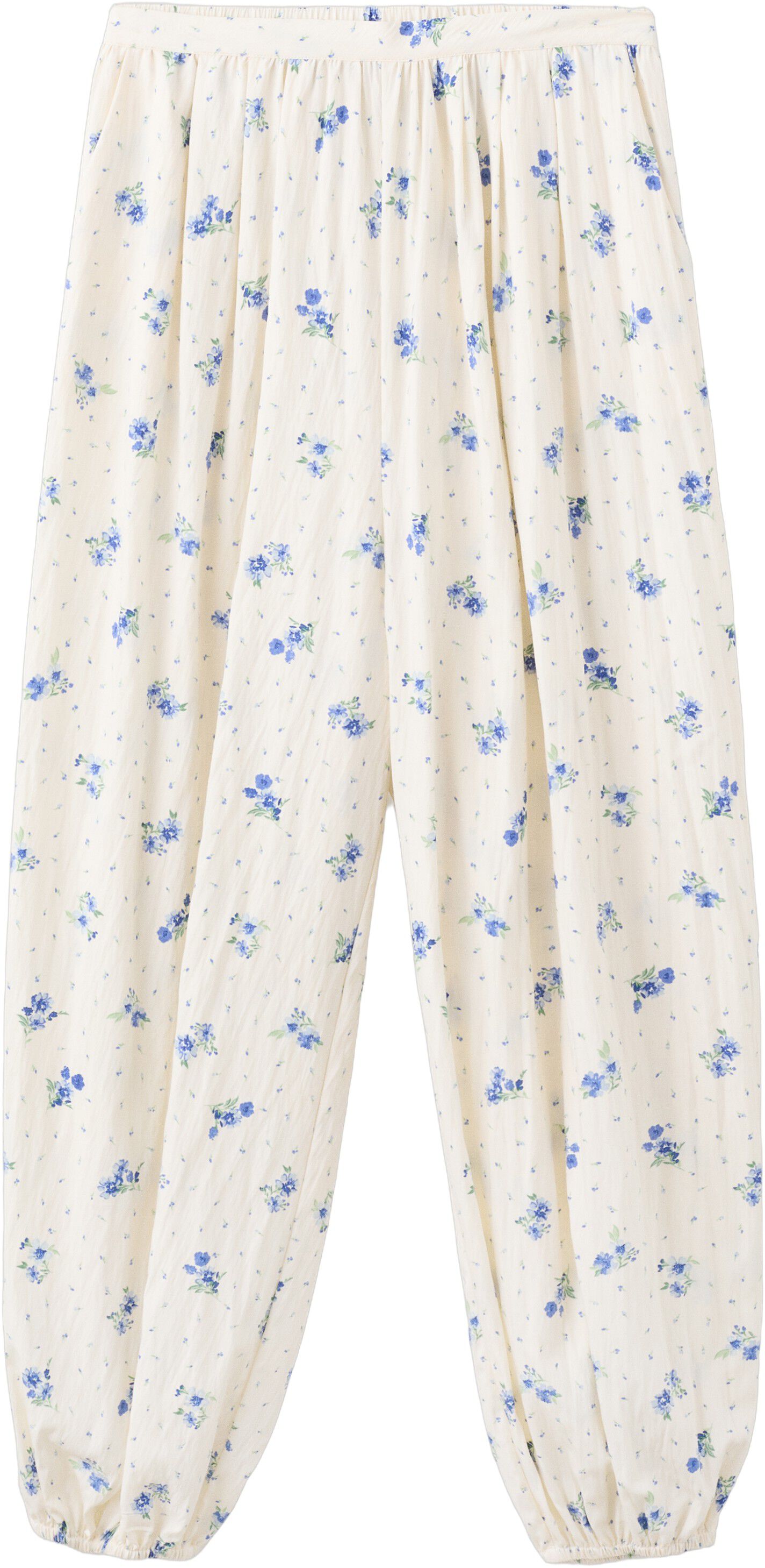 Floral print baggy trousers