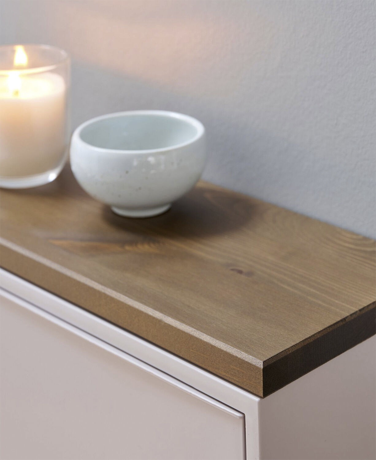 Floating wooden shelves