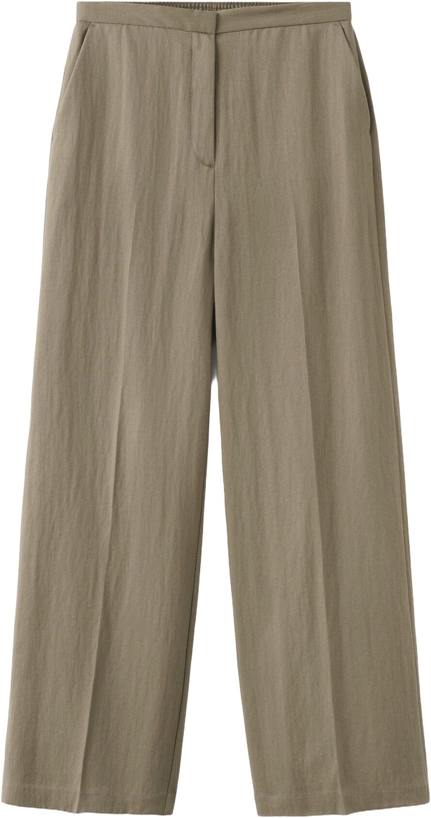 High-waisted lyocell trousers