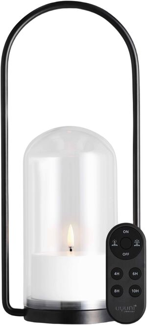 Outdoor Lantern set with glass dome, handle, candle 84005, r