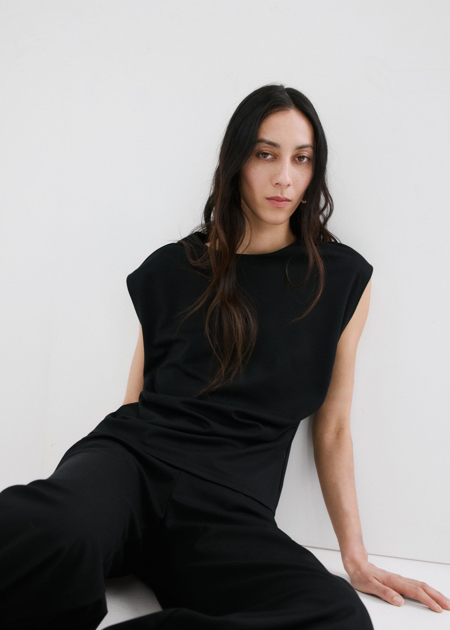 T-shirt with gathered details