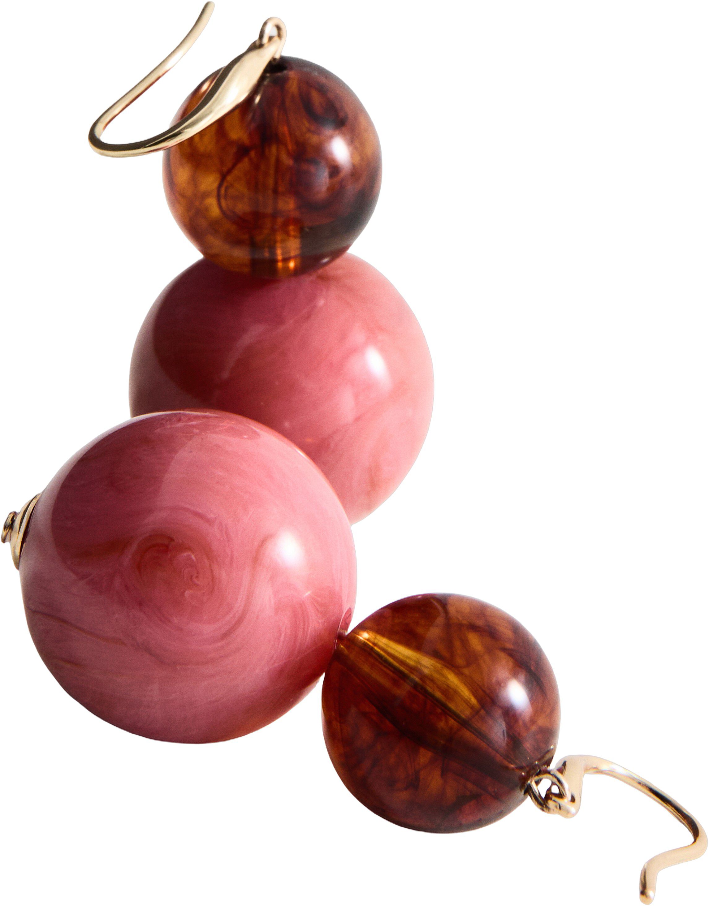 Combined bead earrings