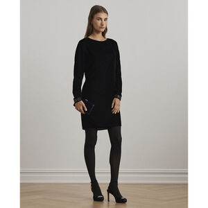 DRESS WT VELVET-COCKTAIL W/ TRIM