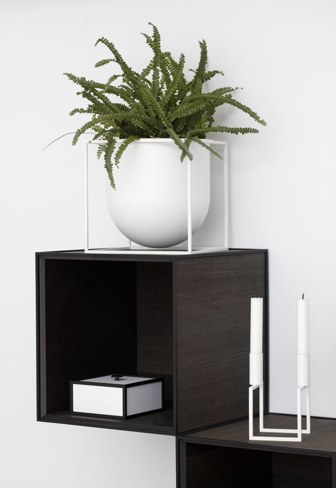 Line, Candle Holder, White