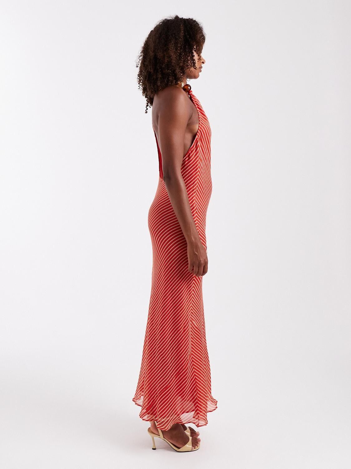 TSNANA BEADED NECK MAXI DRESS WVN