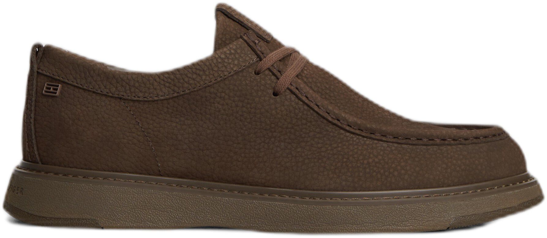 Leather Lace-Up Moc Toe Loafers