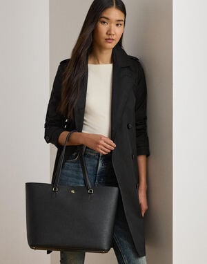 Crosshatch Leather Large Karly Tote