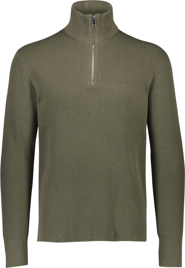 Half zip rib knit