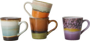 70s ceramics espresso mugs retro set of 4