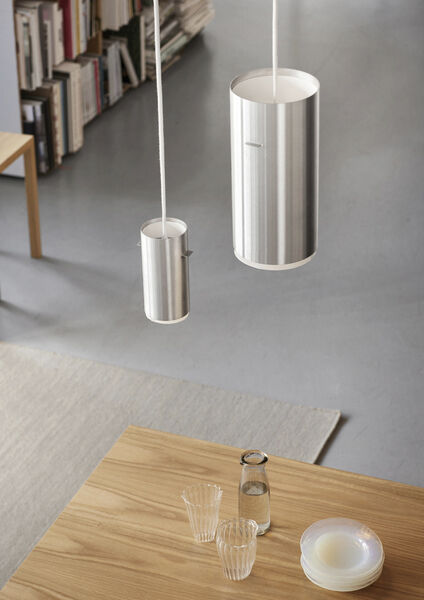 Tube Pendant, Brushed Aluminium, Large