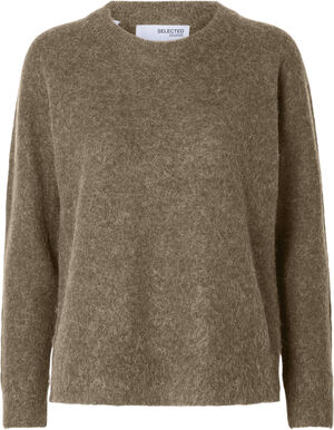 SLFLULU LS WOOL KNIT O-NECK NOOS