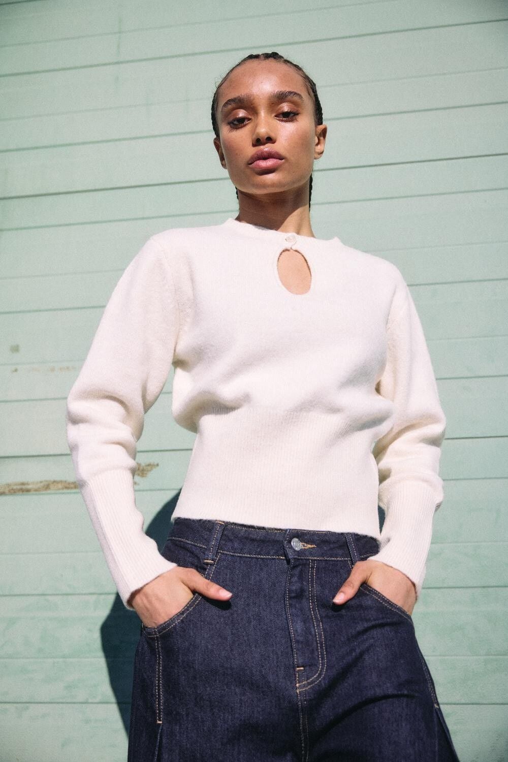 Nmsloan L/S O-Neck Keyhole Knit