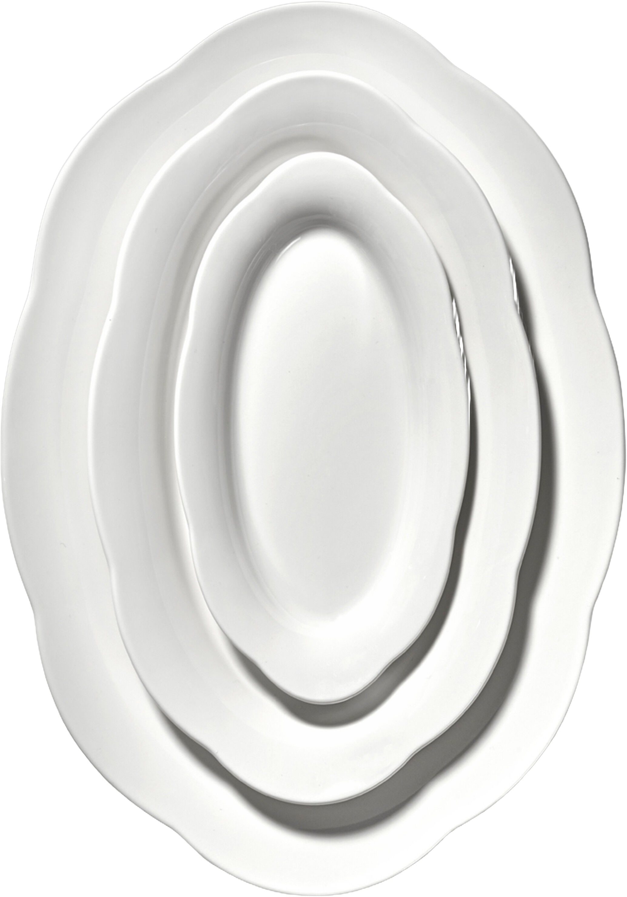 HIGH OVAL PLATE L WHITE SILHOUETTE