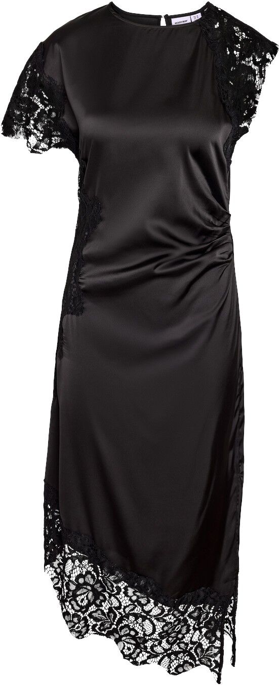NMWREN S/S SATIN LACE LONG DRESS