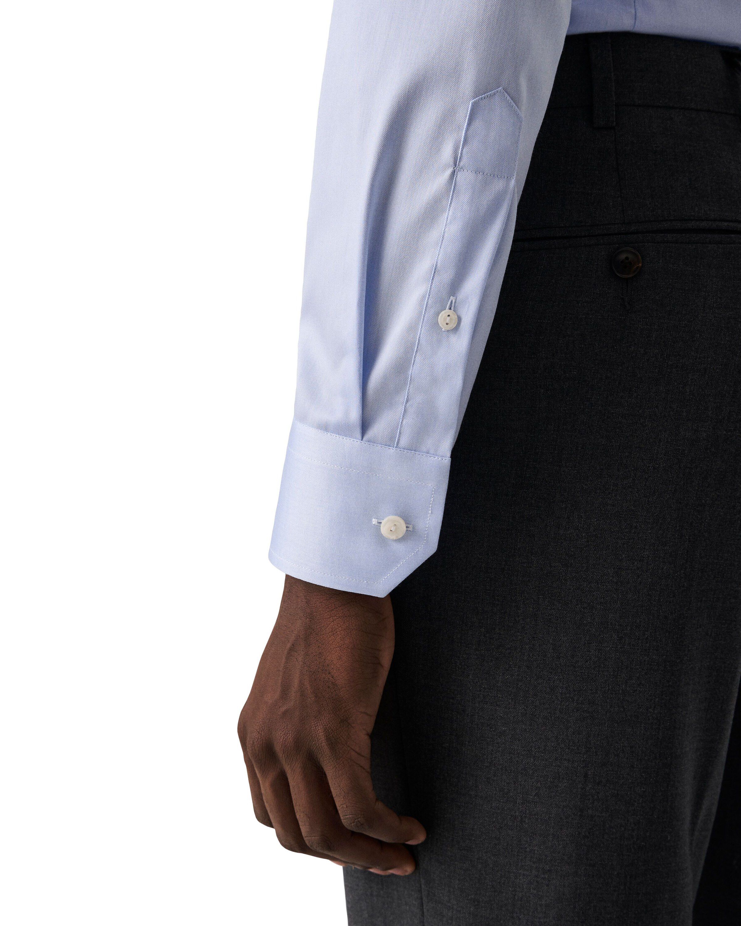 Light Blue Signature Twill Shirt Extra Long Sleeves - Contemporary Fi