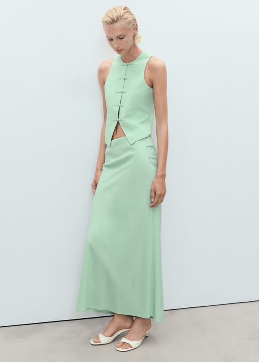 Linen blend suit vest