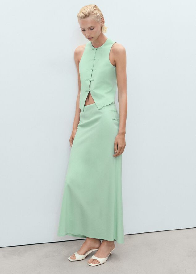 Linen blend suit vest