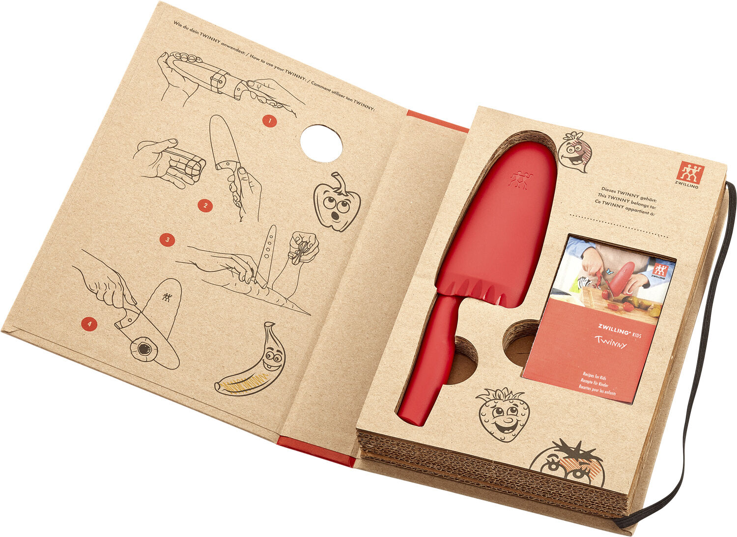 Twinny Kokkekniv, 10 cm r&oslash;d