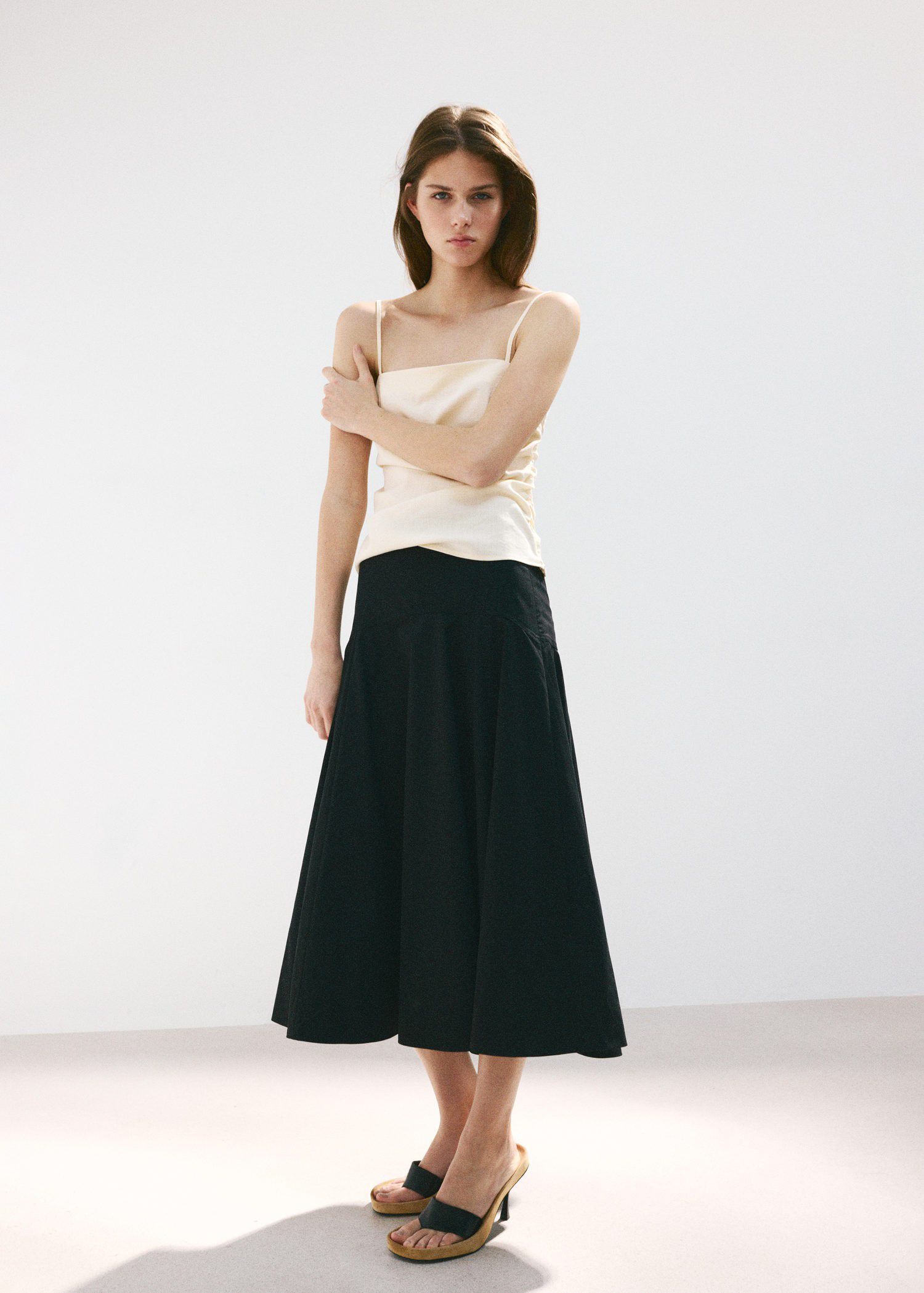 Draped strap top