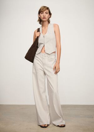 Striped gilet with zip