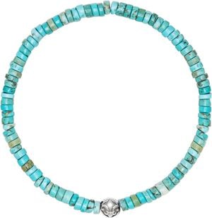 Men's Wristband with Turquoise Heishi Beads
