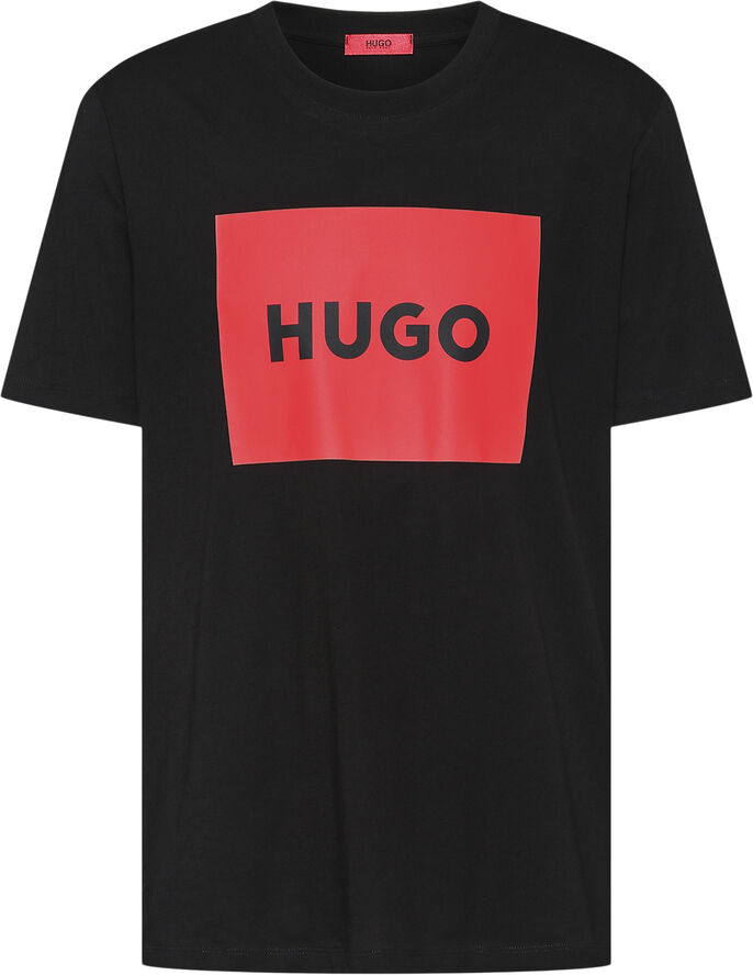 Cotton T-shirt with red logo label