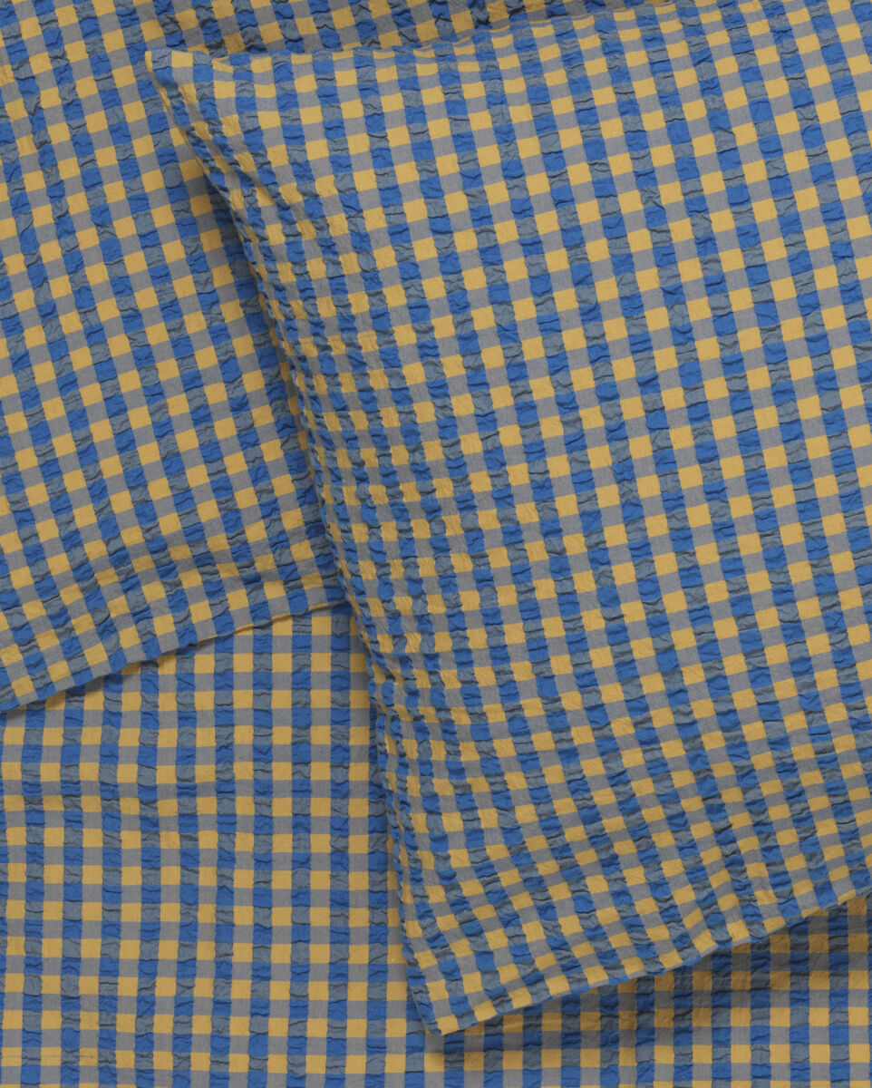 B&aelig;k&B&oslash;lge Senget&oslash;j 140x200 cm bl&aring;/okker DK