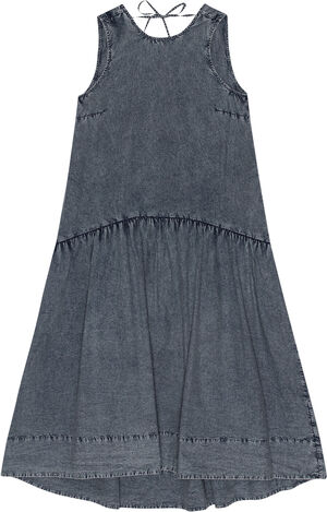 Cotton Poplin Open Back Midi Dress