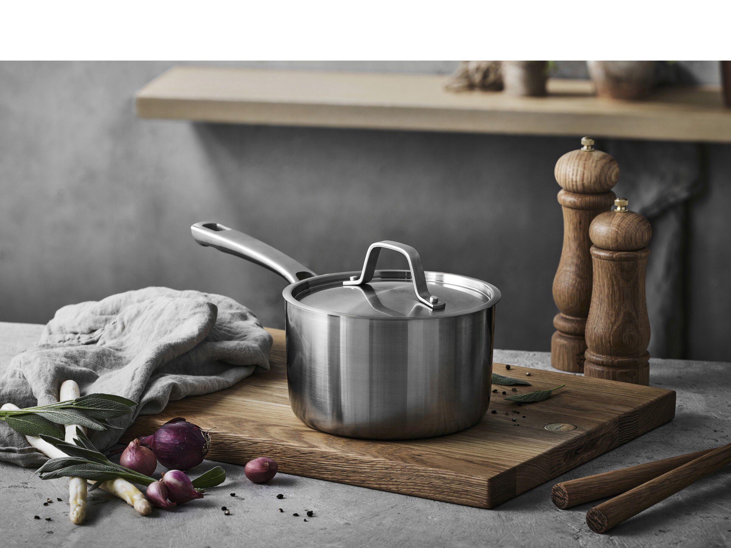 Kasserolle med l&aring;g Divette 1,9 liter Rustfrit st&aring;l